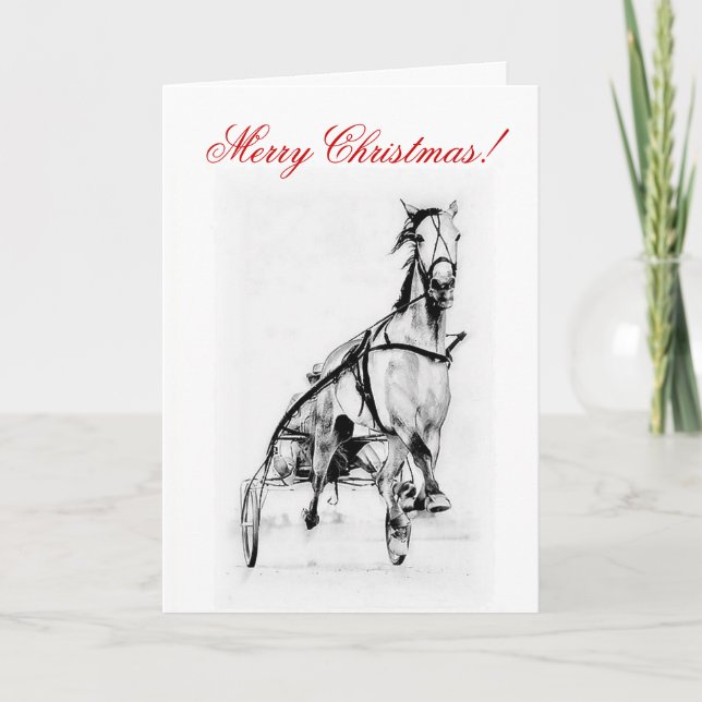 Merry Christmas Trotter Horse Racing Card (Front)