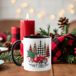Merry Christmas truck and trees Mug