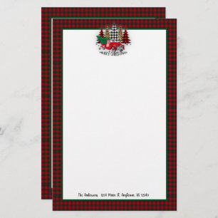 Merry Christmas truck and trees Stationery