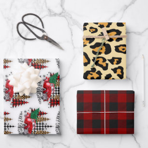 Merry Christmas truck and trees Wrapping Paper Sheet