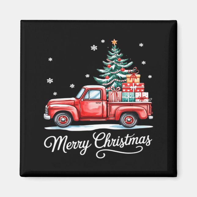 Merry Christmas Truck Funny Tree Essential  Magnet (Front)