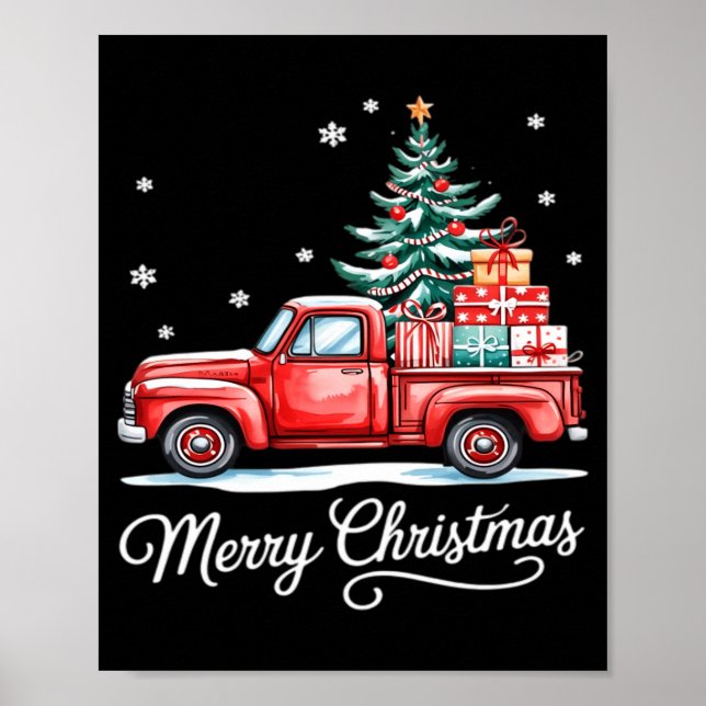 Merry Christmas Truck Funny Tree Essential  Poster (Front)
