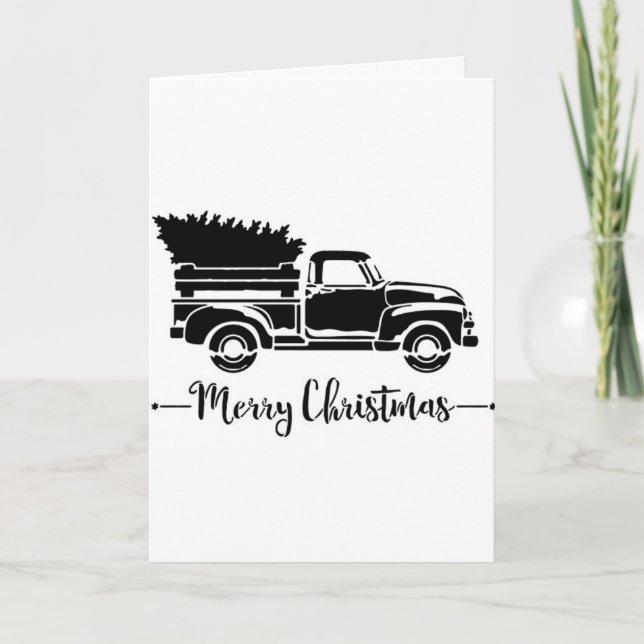 MERRY CHRISTMAS TRUCK STYLE HOLIDAY CARD (Front)