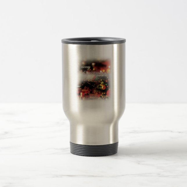 Merry Christmas Tumbler Travel Mug (Center)