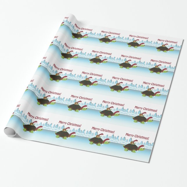 Merry Christmas! Turtle and Snail Wrapping Paper (Unrolled)