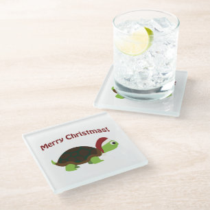 Merry Christmas! Turtle Glass Coaster