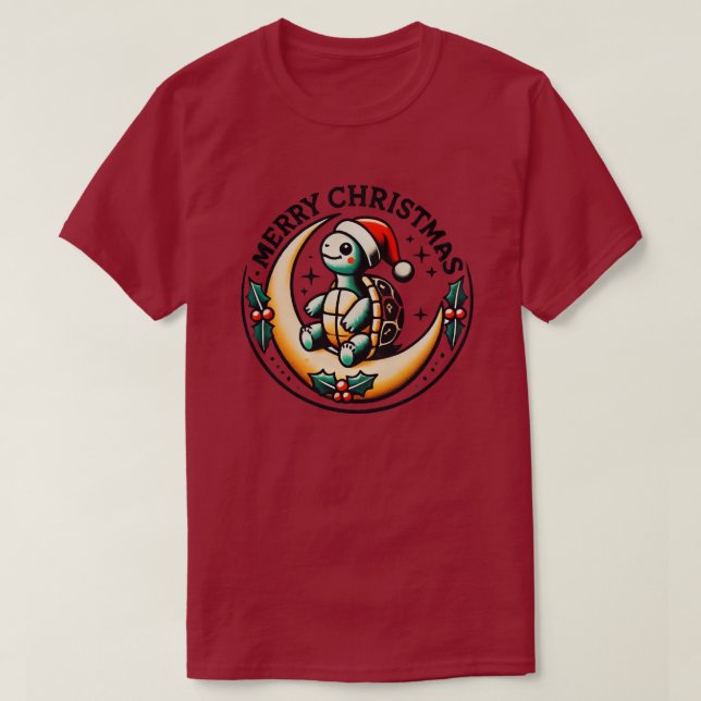 Merry Christmas Turtle                             T-Shirt (Design Front)