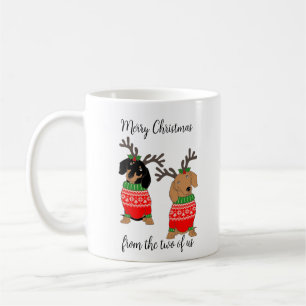 Merry Christmas Two Decked Out Dachshunds Coffee Mug