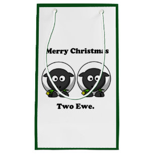 Merry Christmas Two Ewe To You Cartoon Small Gift Bag