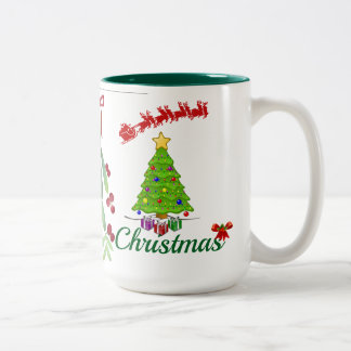Merry Christmas Two-Tone Coffee Mug