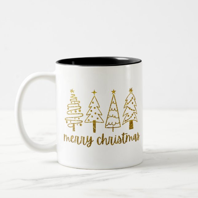 Merry Christmas Two-Tone Coffee Mug (Left)