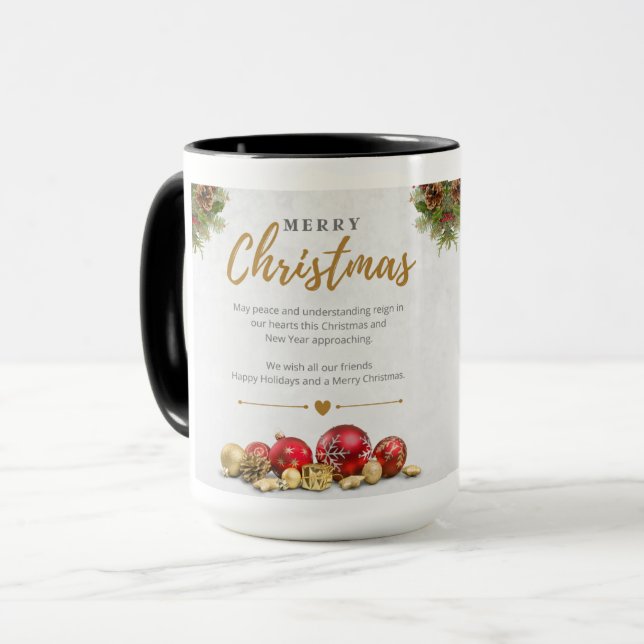 Merry Christmas  Two-Tone Coffee Mug (Front Left)