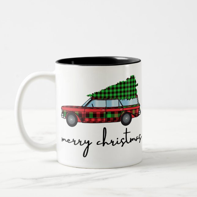Merry Christmas Two-Tone Coffee Mug (Left)