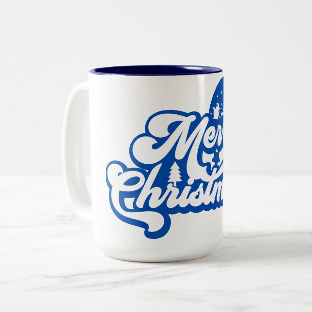 Merry Christmas  Two-Tone Coffee Mug (Front Left)