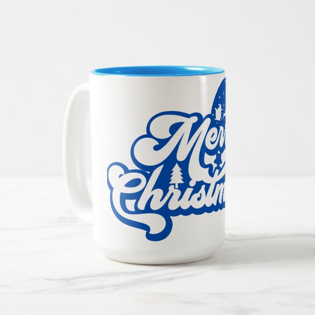 Merry Christmas  Two-Tone Coffee Mug (Front Left)