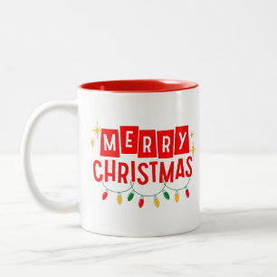 Merry Christmas Two-Tone Coffee Mug