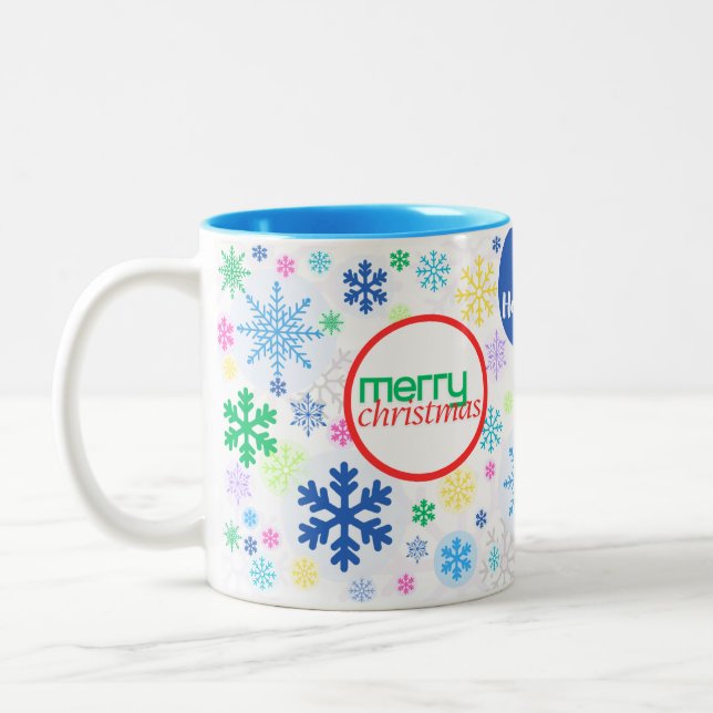 Merry Christmas! Two-Tone Coffee Mug (Left)