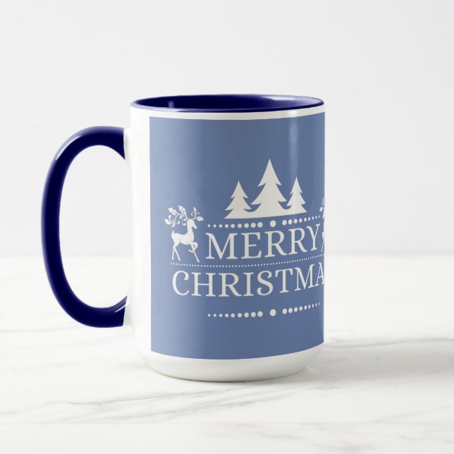 Merry Christmas Two Tone Mug-Blue Mug (Left)