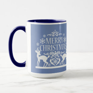 Merry Christmas Two Tone Mug-Blue Mug