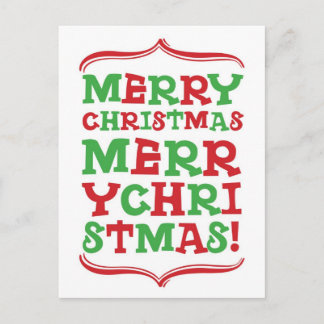 Merry Christmas Type Postcard