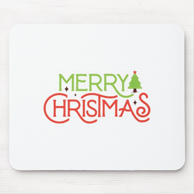 Merry Christmas Typo Quote Mouse Mat (Front)