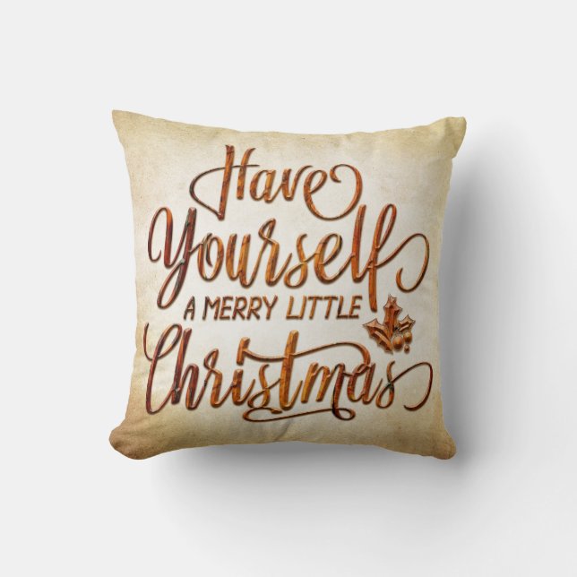 Merry Christmas Typography 01 Cushion (Front)