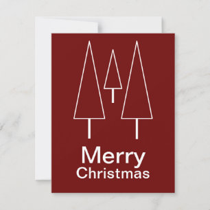 Merry Christmas Typography Abstract Red Card
