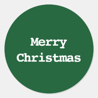 Merry Christmas Typography Classic Round Sticker