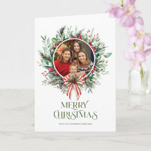 Merry Christmas Typography Custom Photo Card