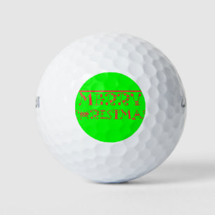 Merry Christmas Typography Design: A Festive Retro Golf Balls