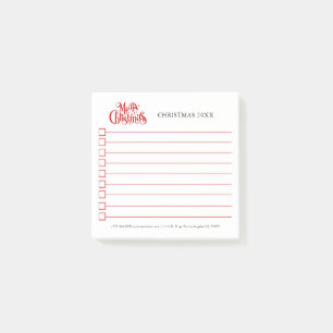 Merry Christmas Typography Design Post-it Notes