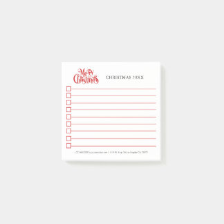 Merry Christmas Typography Design Post-it Notes