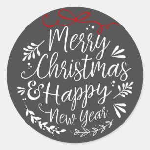 Merry Christmas Typography Envelope Seal Gift Tag