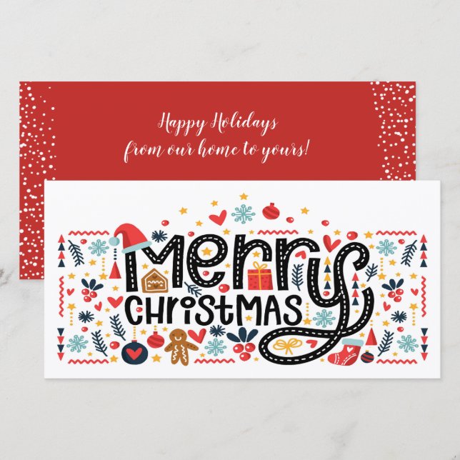Merry Christmas Typography Holiday Card (Front/Back)