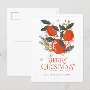 Merry Christmas typography Holiday fruit bouquet