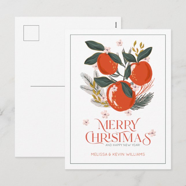 Merry Christmas typography Holiday fruit bouquet (Front/Back)
