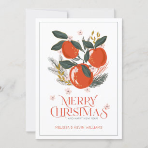 Merry Christmas typography Holiday fruit bouquet