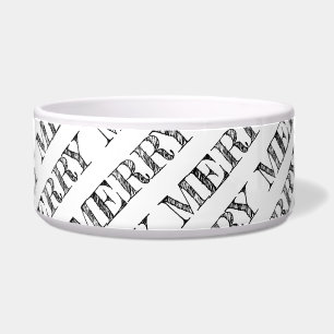 MERRY Christmas Typography Holiday Pet Fun black