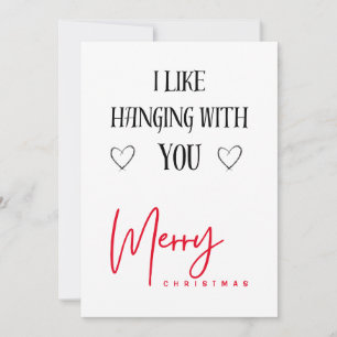 Merry Christmas   Typography I Like You Boyfriend Holiday Card