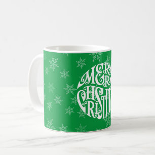 Merry Christmas Typography Joyful Greetings Coffee Mug