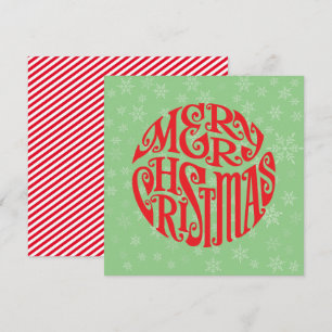 Merry Christmas Typography Joyful Greetings Invitation