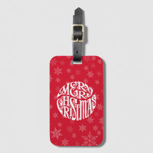 Merry Christmas Typography Joyful Greetings Luggage Tag
