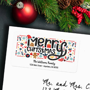 Merry Christmas Typography Label