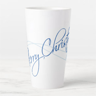 Merry Christmas Typography Latte Mug