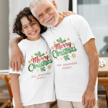 Merry Christmas Typography Modern Family Matching
