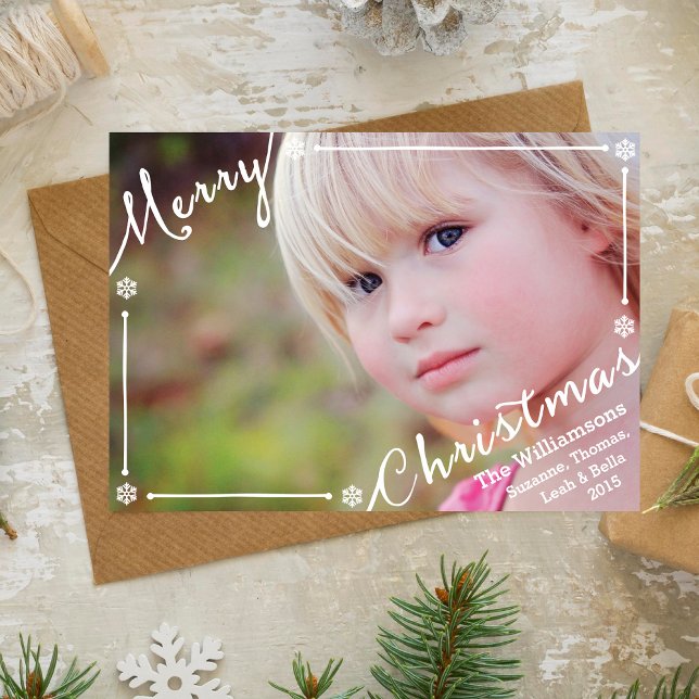 Merry Christmas Typography Snowflake Holiday Photo (Creator Uploaded)