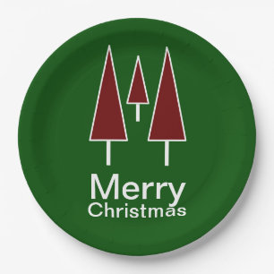 Merry Christmas Typography Tableware Paper Plates