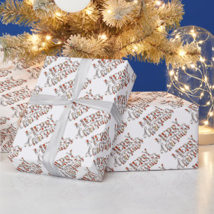 Merry Christmas Typography Wrapping Paper