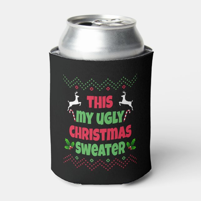 Merry Christmas Ugly Christmas Sweater         Can Cooler (Can Front)