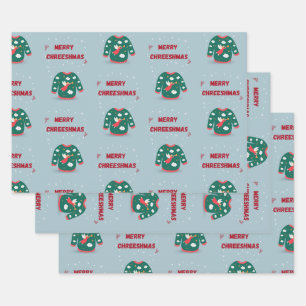 Merry Christmas Ugly Sweater Angel Wrapping Paper Sheet